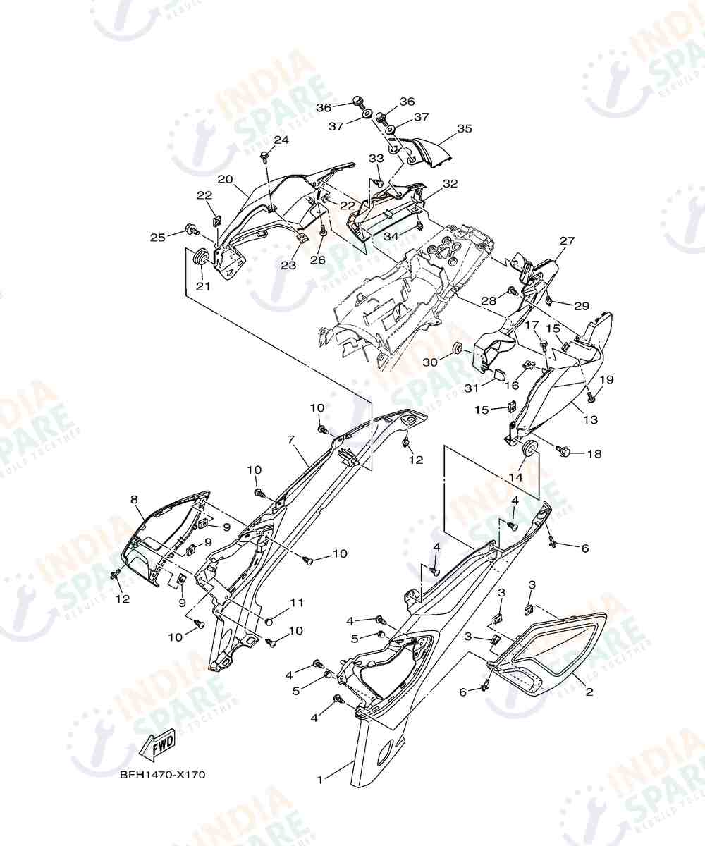 YAMAHA BST3 FZS V4 Series SIDE COVER